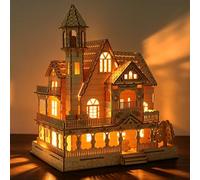 Cuteefun Puzzle 3D Madera Maqueta de Villa con LED [106 Piezas]