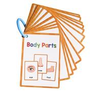 CUTeFiorino Body Parts Learning Cards | Body Parts Cards for | English Pocket Card 15Pieces Body Parts Card | Vocabulary Words Flashcard Educational Learning Flashcard for (Orange, One Size)