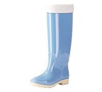 CUTeFiorino Botas de agua cortas para mujer, botas de lluvia cortas para mujer, botas de jardín, botas de goma, con comodidad, zapatos anchos en H, azul, 42 EU