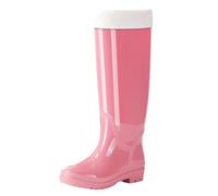 CUTeFiorino Botas de agua cortas para mujer, botas de lluvia cortas para mujer, botas de jardín, botas de goma, con comodidad, zapatos anchos en H, Rosa., 42 EU