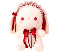 CUTeFiorino Lindo juguete de peluche de conejo de peluche para niñas, 30 cm (rojo, talla única)