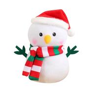 CUTeFiorino Lindo peluche de muñeco de nieve con sombrero y bufanda Snowman Juguetes de peluche de Navidad Snowman Plush Soft Body Pillow Plushies Room Decor para niñas y niños Cumpleaños 13 cm (D, A)