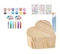 CUTeFiorino Make Your Own Wooden Children's Heart Shaped Box Kit Art and Craft for Girls 812 4 78 Creative Activity Toy Birthday Mother's Day 50ml Mal Zeichzubehör (B, One Size)
