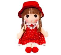 CUTeFiorino One Opening Soft with Clothes Cute Rag Doll Ragdoll Plush Stuffed Toy with Hat Skirt Handmade Plush Toy Baby Girls Sleeping Partner El elefante cantante y parlante (rojo, talla única)