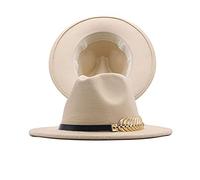 CUTeFiorino Señoras Sombreros Invierno Lana Disfraces con Hebilla Tiene Panamá Mujeres Disco Ancho Clásico Cinturón Fedora Lana Gorra de Béisbol Bicicleta, beige, Talla única