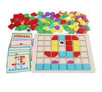 CUTeFiorino Shape Wooden Pattern Puzzle Wooden Pattern with Design Cards Kindergarten Classic Educational Geometric Shape Puzzle Toys for Kids Ages 48 Kinderspielzeug für Mädchen (Green, One Size)