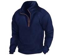CUTeFiorino Top Men's Fall and Winter Long Sleeved Zipper Sweater Men's Sweatshirt Tops Outdoor Sweatshirt Shirt Geschenk für Herren, marine, XXL