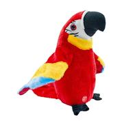 CUTeFiorino Upgrade Newest Talking Parrot What You Say with Cute Voice Electronic Pet Talking Plush Toy Parrot for Child Kids Toys Compatible con bucles de motricidad (rojo, S)