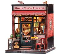Cutefun Book Nook Kit - Casas de muñecas con Luz LED - Rincón de Lectura Detallado para Adultos y Adolescentes, Decoración Creativa para Estanterías, Idea (Uncle Joe's Pizzeria)