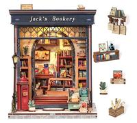 Cutefun Book Nook Kit - Casas de muñecas DIY - Puzzle 3D de Madera con Luz LED, Maqueta para Estanterías & Decoración Premium, Regalo Creativo para Jóvenes y Adultos (Jack’s Bookery)