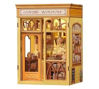 Cutefun Book Nook Kit, DIY Miniatura Dollhouse Kit, Puzzle de Madera 3D con iluminación LED para Adolescentes y Adultos (Cooking Bookstore)
