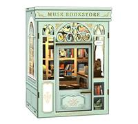 Cutefun Book Nook Kit, DIY Miniatura Dollhouse Kit, Puzzle de Madera 3D con iluminación LED para Adolescentes y Adultos (Muse Bookstore)