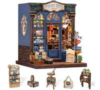 Cutefun Book Nook Kit, DIY Miniature Dollhouse Kit, Puzzle de madera 3D Bookshelf with Led Light Decoraton for Teens and Adults (Journey Trace Bookshop)