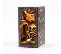 Cutefun - Cabaña con soporte para libros con luz LED, modelo de cabaña en miniatura de madera 3D, para manualidades creativas, rincón de libros, regalo para adultos aficionados (museo de astronomía)