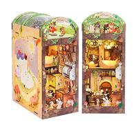 Cutefun Kit de rincón de Libros de Bricolaje con Cubierta Antipolvo, Kit de casa de muñecas en Miniatura, sujetalibros de inserción de estantería, (Mole's Apartment)