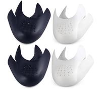 CuteHome 4 pares de protectores de puntera contra las arrugas de los zapatos, para hombre, talla 40-46, 2 blancos y 2 negros