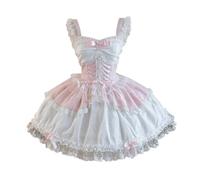 Cuteighteen Lolita - Vestido corto sin mangas para adolescentes, bonito encaje decorativo, graduación, cóctel, princesa, Halloween, fiesta, vestidos juveniles, rosa, M