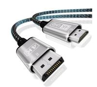 Cuteluding Cable DisplayPort a HDMI 4K 2M Unidireccional, Trenzado de Nailon Compatible Con Computadoras Portátiles, PC, Dell, HDTV, Proyector AMD NVIDIA