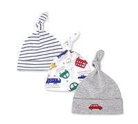 CuteOn 3 PCS Bébé Beanie Nœud Chapeau Nouveau née Garçons Filles Coton Ajustable Casquette pour Bébé 0-6Meses