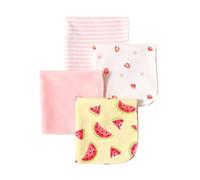 CuteOn 4 PCS Reutilizable Recién nacido Bebé Trapo Alimentación Limpiar Paño Mini Bebé Toallas para Sensible Piel 11.02" x 11.02" Amarillo