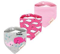 CuteOn Bebé Babear Baberos, unisex 3-Pack absorbente algodón, Triángulo Babero con broches de presión