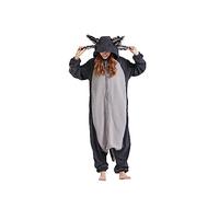 CuteOn Mono de animales para carnaval, disfraz de fiesta, cosplay, pijamas, dibujos animados para mujer, para adultos, unisex, Axolotl Negro, S