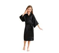 CuteOn Niños Niña Robe Satin Vestido de niña Albornoz de Seda para niños Color Puro Robe Albornoz Ropa de Dormir SPA natación cumpleaños 5-7Y