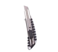 Cuter 18mm preciso plata/negro retractil inoxidable anntideslizante er