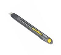 Cúter - cuchilla de acero inoxidable de 9 mm, mango ergonómico, sistema interlock para mayor seguridad, ideal para cortes precisos en diversas superficies. #