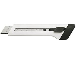 Cúter edding M 18 - 1 cúter en blanco - práctico cúter para las tareas de corte cotidianas - cúter de uso general, cúter para alfombras, cúter para papel pintado - hojas de recambio disponibles