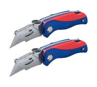 Cúter Plegable, Navaja de Cambio Rápido, Almacenamiento de Cuchillas en El Mango con 6 Cuchillas Adicionales Incluidas(*2)