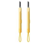 Cúter Retráctil, Juego de Cuchillos Multiusos, Mangos de Colores Vivos con Hojas de Acero Inoxidable for Entrega Urgente de Paquetes y Uso en La Oficina(Yellow,2把)