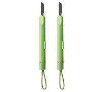 Cúter Retráctil, Juego de Cuchillos Multiusos, Mangos de Colores Vivos con Hojas de Acero Inoxidable for Entrega Urgente de Paquetes y Uso en La Oficina(Green,2把)