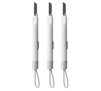 Cúter Retráctil, Juego de Cuchillos Multiusos, Mangos de Colores Vivos con Hojas de Acero Inoxidable for Entrega Urgente de Paquetes y Uso en La Oficina(White,3把)