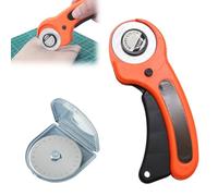 Cúter Rotativo, Cortador Giratorio, Rotary Cutter, Circular Cuchillas de Corte, con cerradura de Seguridad, para Cortar Tejidos, Papel, Tarjetas, Cuero, Tela, con 1 Cuchillas de Repuesto, 45mm