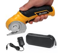 Cúter Rotativo Eléctrico VLOXO Tijeras Eléctricas Inalámbricas Tijeras Electricas Carton Recargable con Caja Protectora Para Cortar Papel, Tela, Manualidades, Cuero, Alfombra (Amarillo)