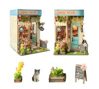 CUTEROOM Book Nook Kit, DIY de madera en miniatura, casa de muñecas en miniatura, casa de muñecas con luz LED (Isla de la primavera)