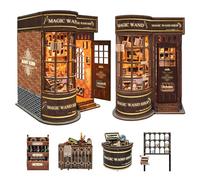 CUTEROOM Book Nook Kit para Adultos Puzzle de Madera 3D DIY Casa de Muñecas en Miniatura BookNook Set con Iluminación LED Pequeña Casa Kit de Construcción de Librería