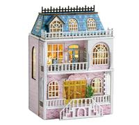 CUTEROOM Casa de Muñecas en Miniatura de Madera Con Muebles y Luz LED, Kit de Bricolaje para Adultos, Regalo de Cumpleaños para Mujeres y Niñas (Castillo Romántico)