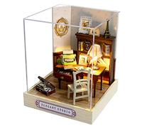 Cuteroom DIY Mini Dollhouse Juego de Muebles de Madera, caseta Hecha a Mano, pequeña casa con Caja de música, para Construir Juguetes y Regalos de cumpleaños (Elegant Studio)