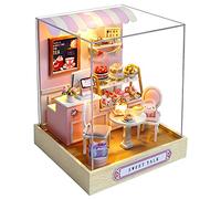 Cuteroom DIY Mini Dollhouse Juego de Muebles de Madera, caseta Hecha a Mano, pequeña casa con Caja de música, para Construir Juguetes y Regalos de cumpleaños (Sweet Talk)