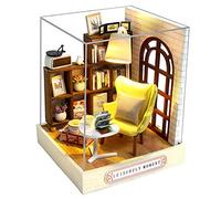 Cuteroom DIY Mini Dollhouse Juego de Muebles de Madera, caseta Hecha a Mano, pequeña casa con Caja de música, para Construir Juguetes y Regalos de cumpleaños (Leisurely Moment)