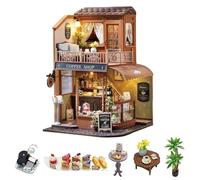 CUTEROOM Kit de casa de muñecas en Miniatura, Modelo Creativo de Madera con iluminación LED y Movimiento Musical, Regalo Creativo Mujeres decoración hogar (Encuentro Temporal)