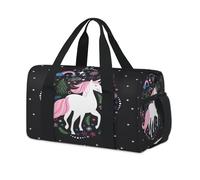 Cutes - Bolsa deportiva con diseño de unicornio, arcoíris, unicornio, fin de semana, para la noche, para viajes, gimnasio, para niños, niñas, mujeres y hombres