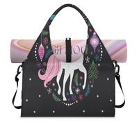 Cutes Unicorn - Bolsa deportiva de lona para mujeres y hombres, bolsa de viaje con compartimento para zapatos, bolsa de hombro para yoga, gimnasio, viajes, color, L, Organizador de bolsas