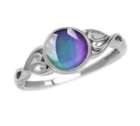 Cuteshop Anillo de plata de ley 925 con cristal redondo y sensible a la temperatura de color cambiante anillo de estado de ánimo (6)