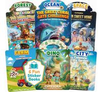 Cutesora Pack de 6 Libros de Pegatinas Reutilizables 3D, Sticker Book