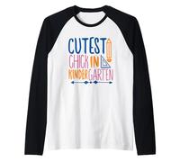 Cutest Chick In Kindergarten Funny Back To School For Kids Camiseta Manga Raglan