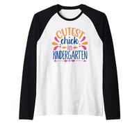 Cutest Chick In Kindergarten Funny Back To School Kids Camiseta Manga Raglan