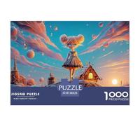 Cutest Girl in Brown Hair 1000 Piezas Cartón Rompecabezas Fantasy Anime Girl Liberador De Estrés Juego Familiar Puzzle Juego De Desafío Difícil 38x26cm/1000pcs